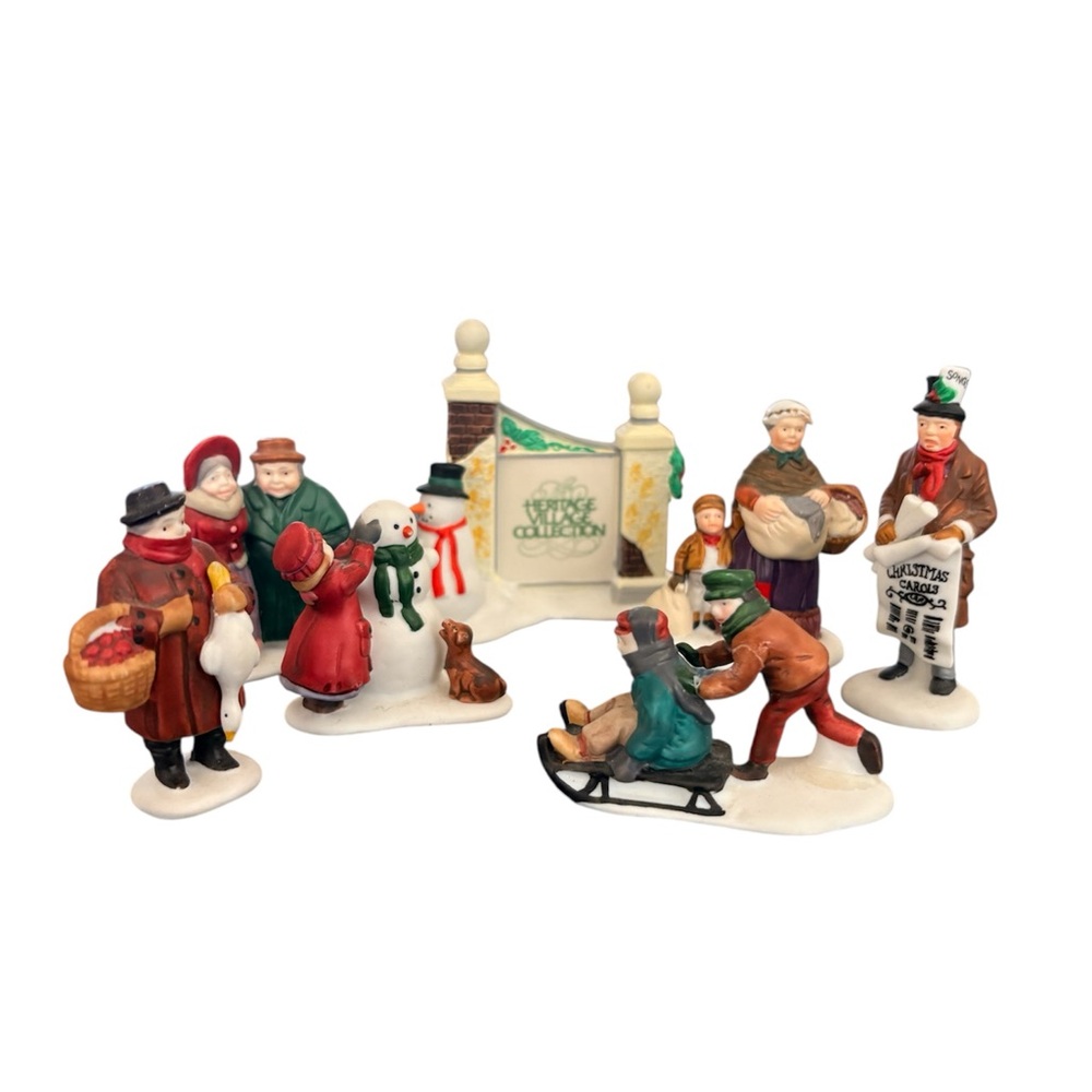 Department 56 Christmas village figurines.